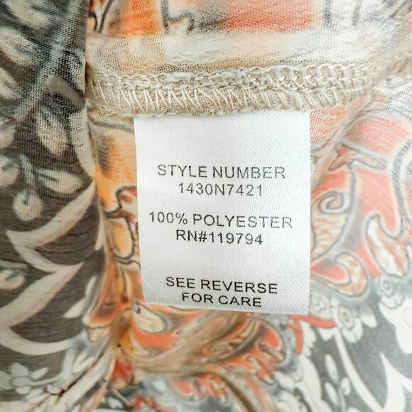 Y2K Unity Top‎ Mesh Paisley Print Crochet Brown Orange Size M Boho Forest Fairy - Picture 6 of 8